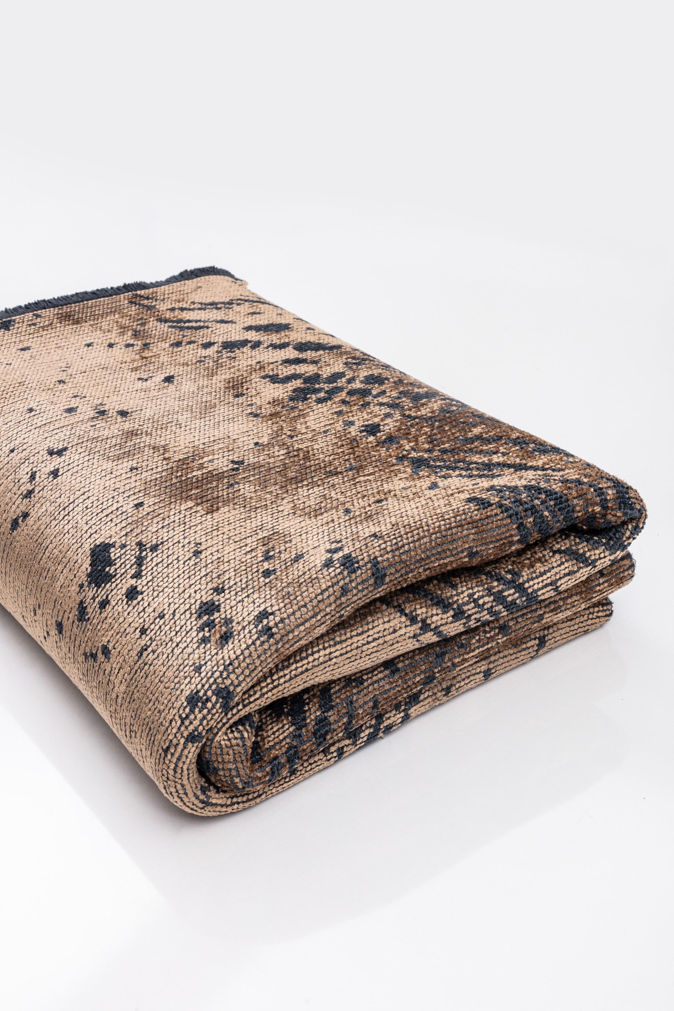 Im Angebot: Modern  Abstrakter luxuriöser Vorleger,  (Braun) 4
