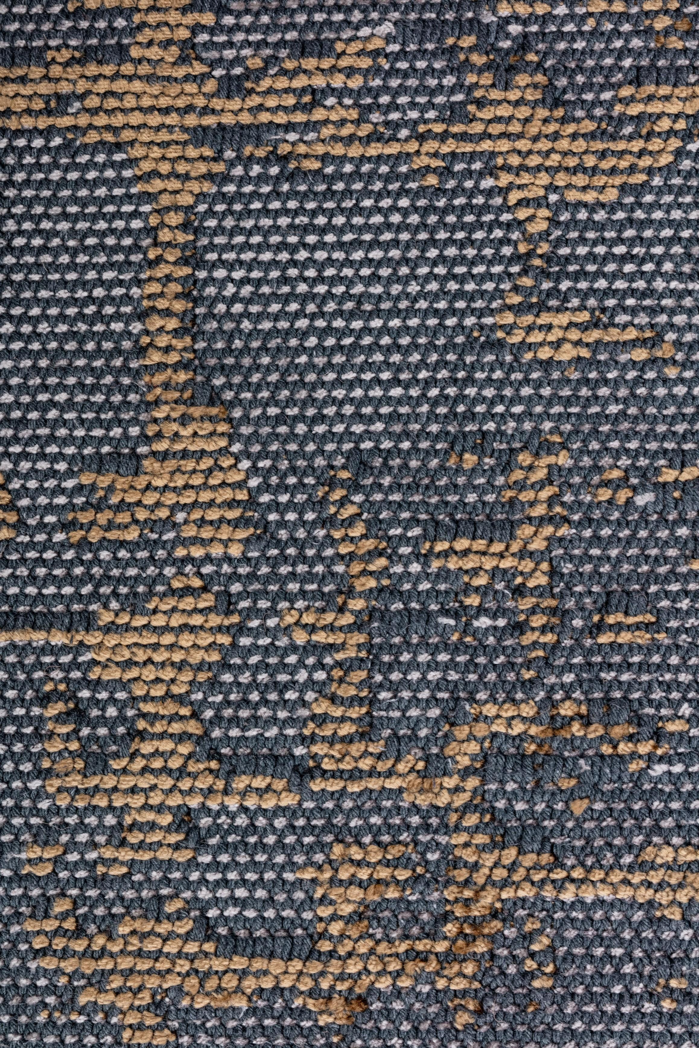 En venta: Alfombra Abstracta Moderna de Lujo Acabada a Mano  (Marrón) 5