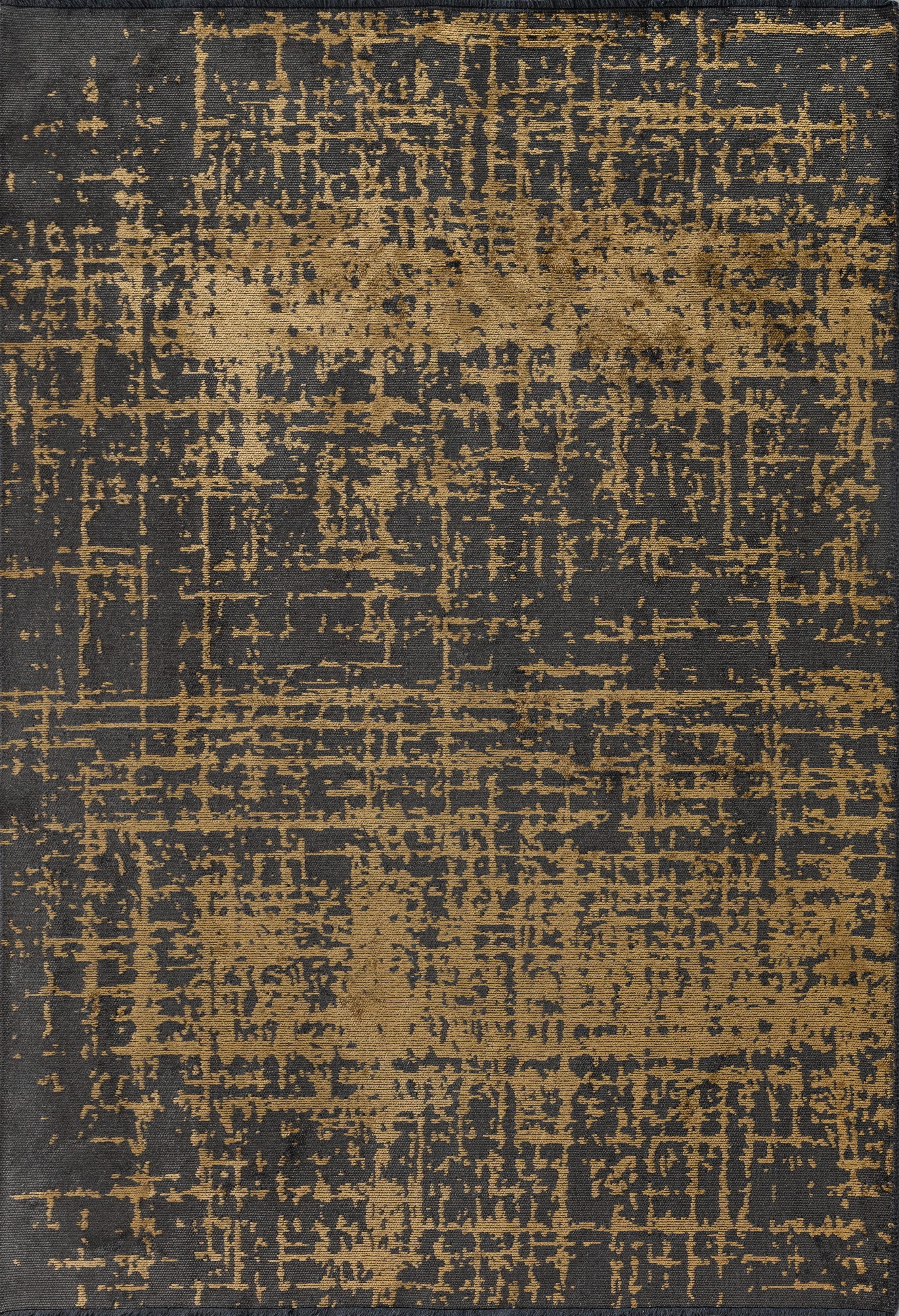 En venta: Alfombra Abstracta Moderna de Lujo Acabada a Mano  (Oro)