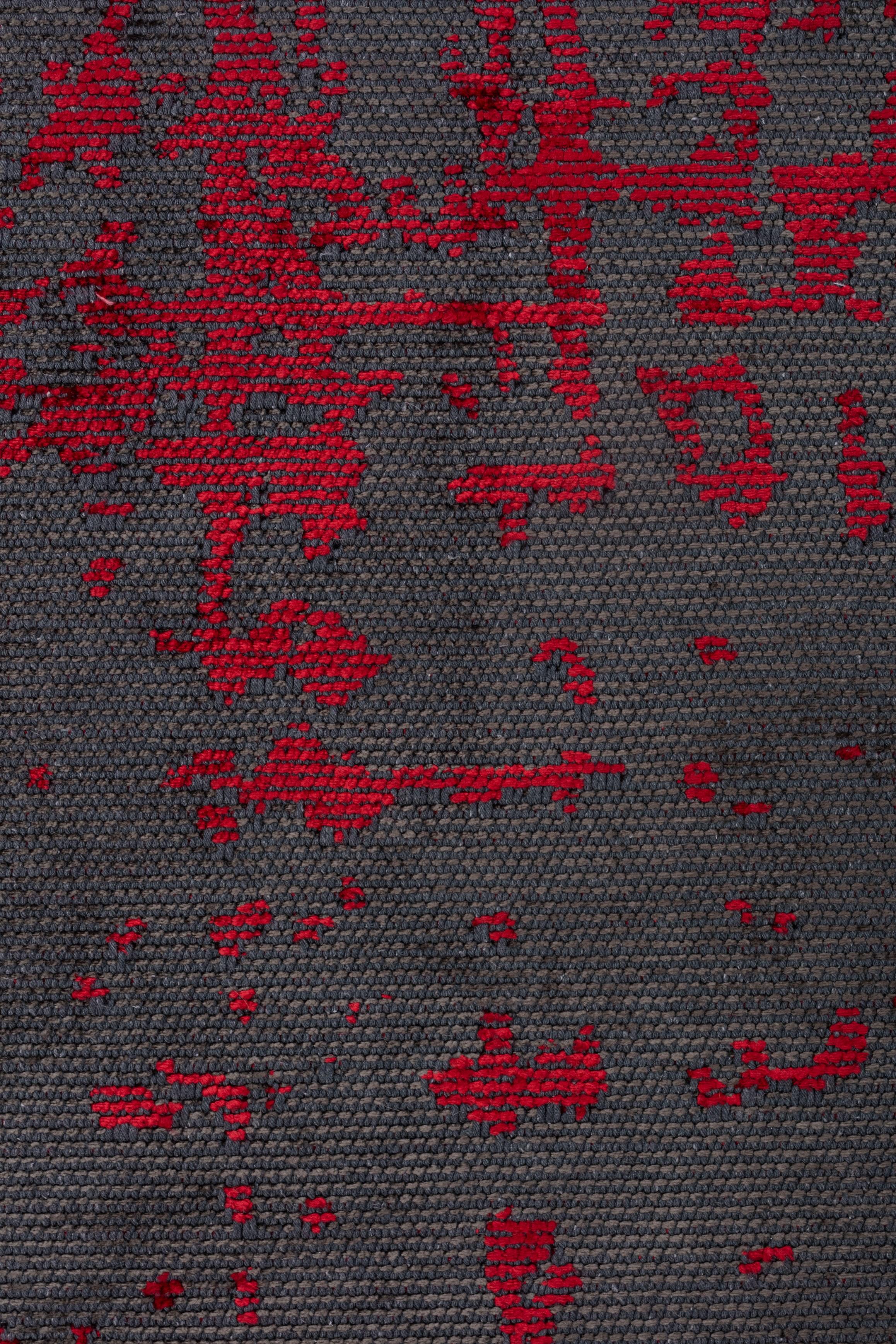 En venta: Alfombra Abstracta Moderna de Lujo Acabada a Mano  (Rojo) 5