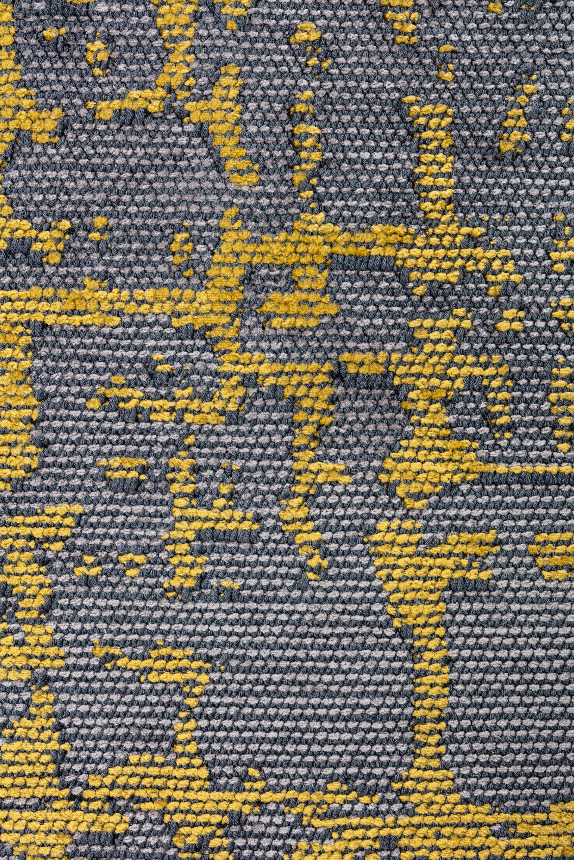 En venta: Alfombra Abstracta Moderna de Lujo Acabada a Mano  (Gris) 5