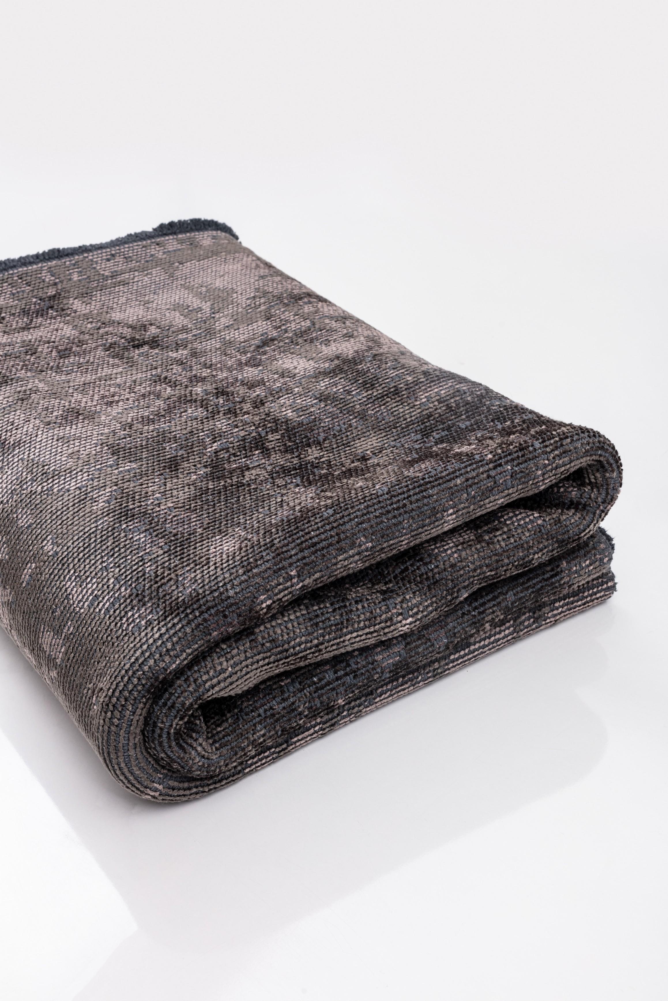 En venta: Alfombra Abstracta Moderna de Lujo Acabada a Mano  (Gris) 4
