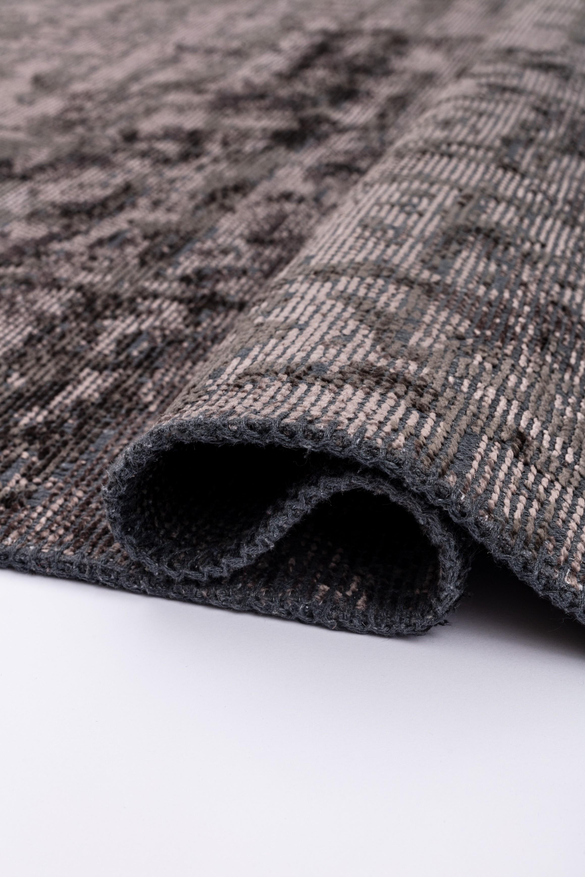 En venta: Alfombra Abstracta Moderna de Lujo Acabada a Mano  (Gris) 2