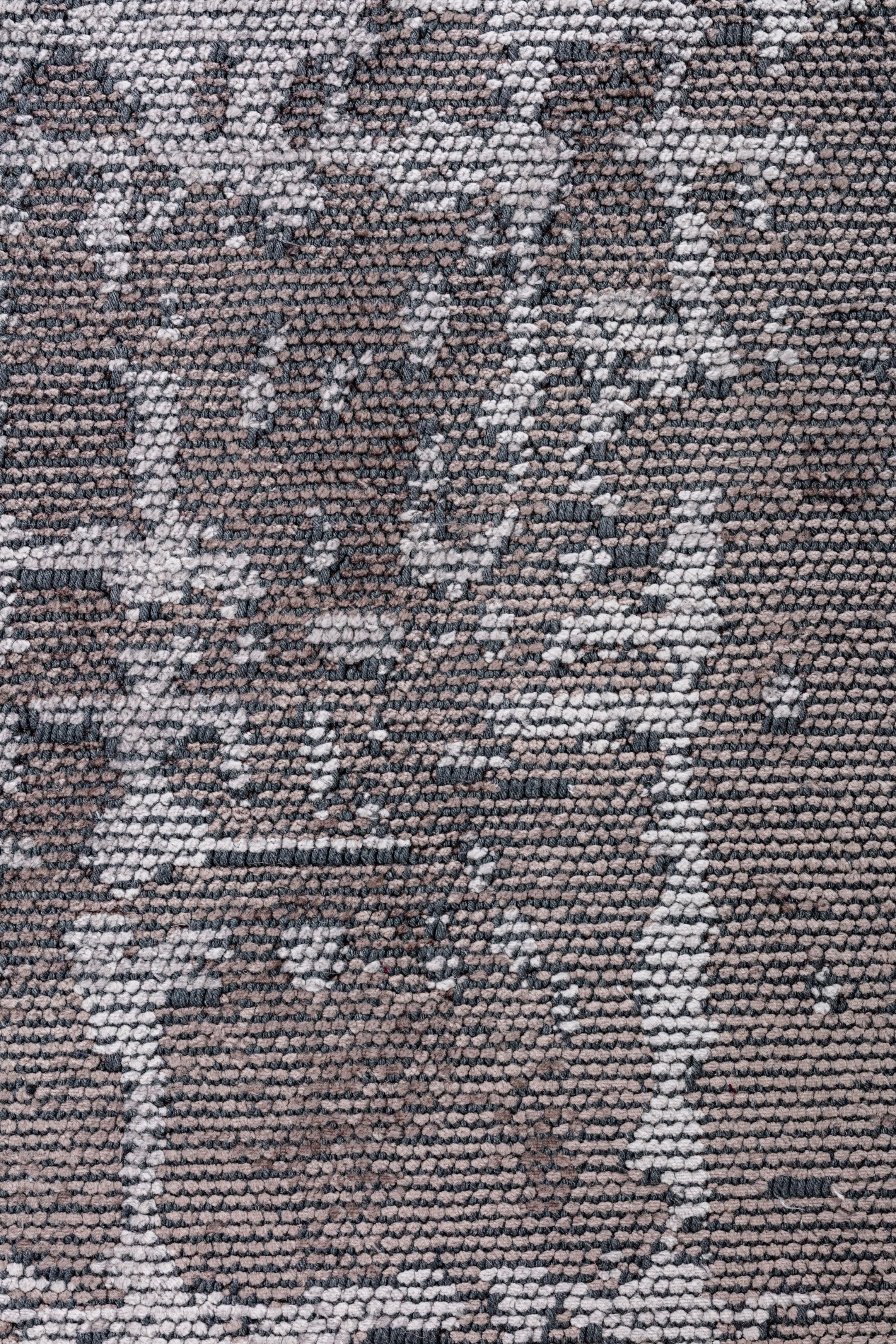 En venta: Alfombra Abstracta Moderna de Lujo Acabada a Mano  (Gris) 5