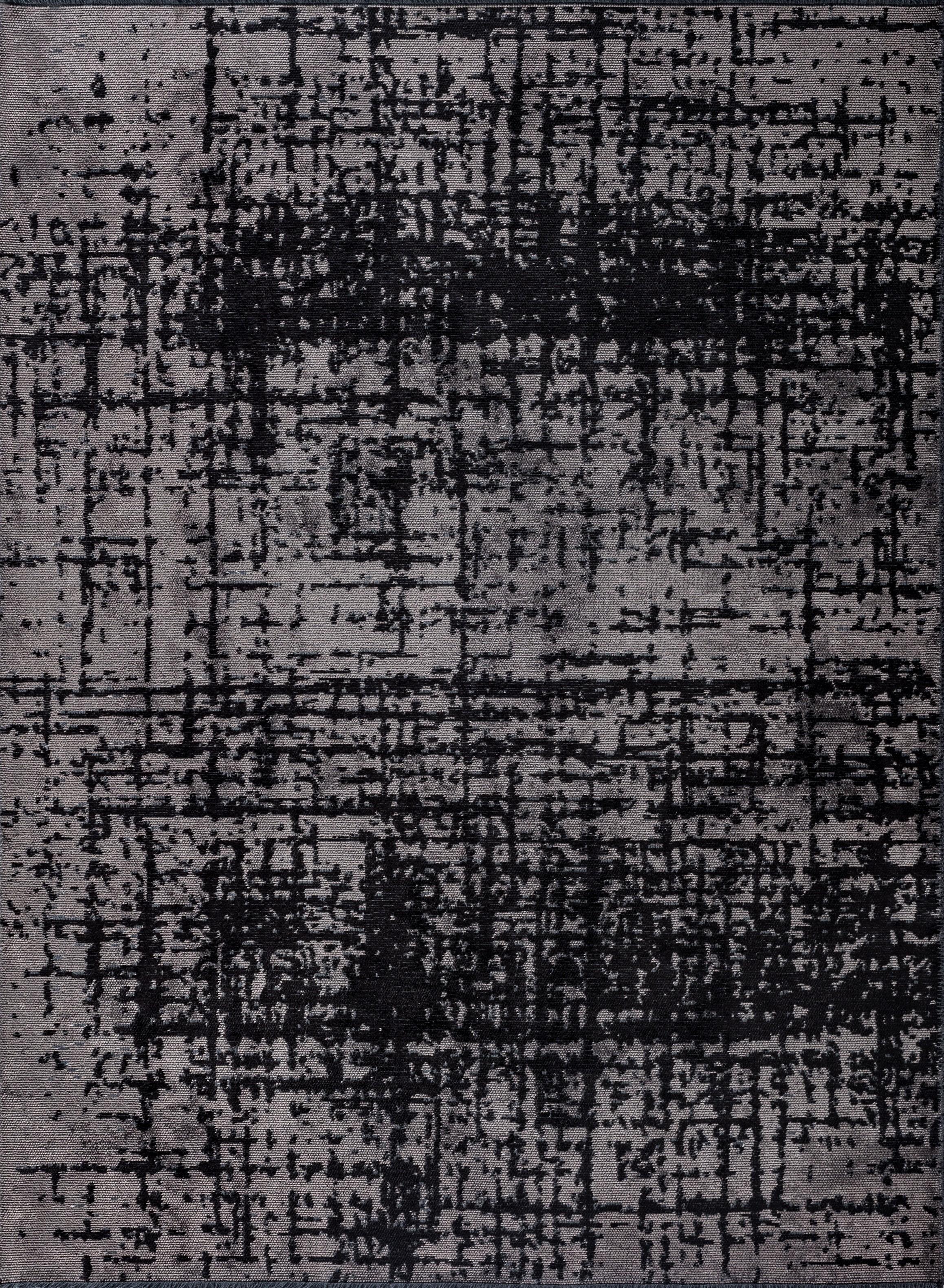 En venta: Alfombra Abstracta Moderna de Lujo Acabada a Mano  (Negro)