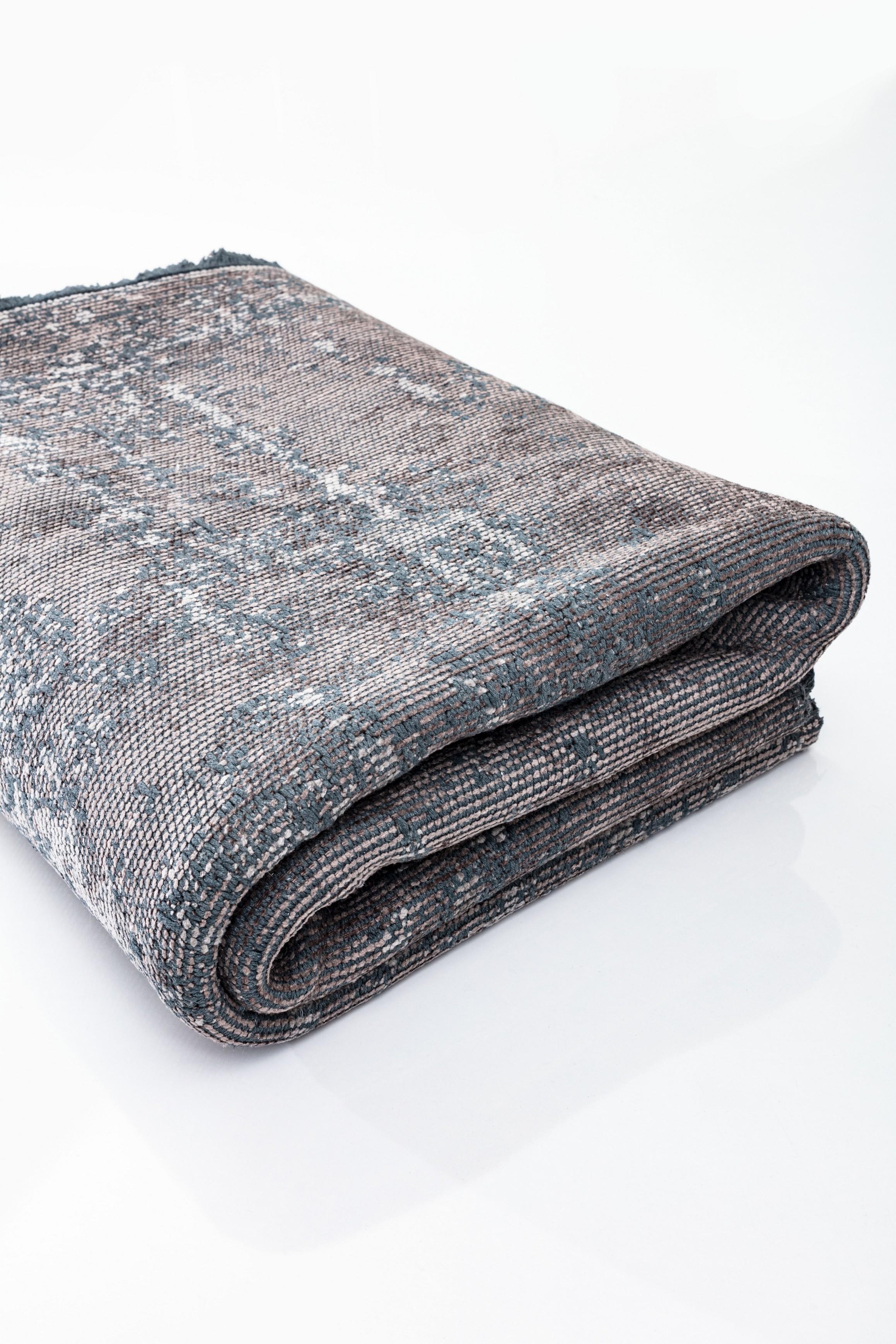 En vente :  (Gris) Tapis de sol Contemporary Damask Luxury Hand-Finished 4