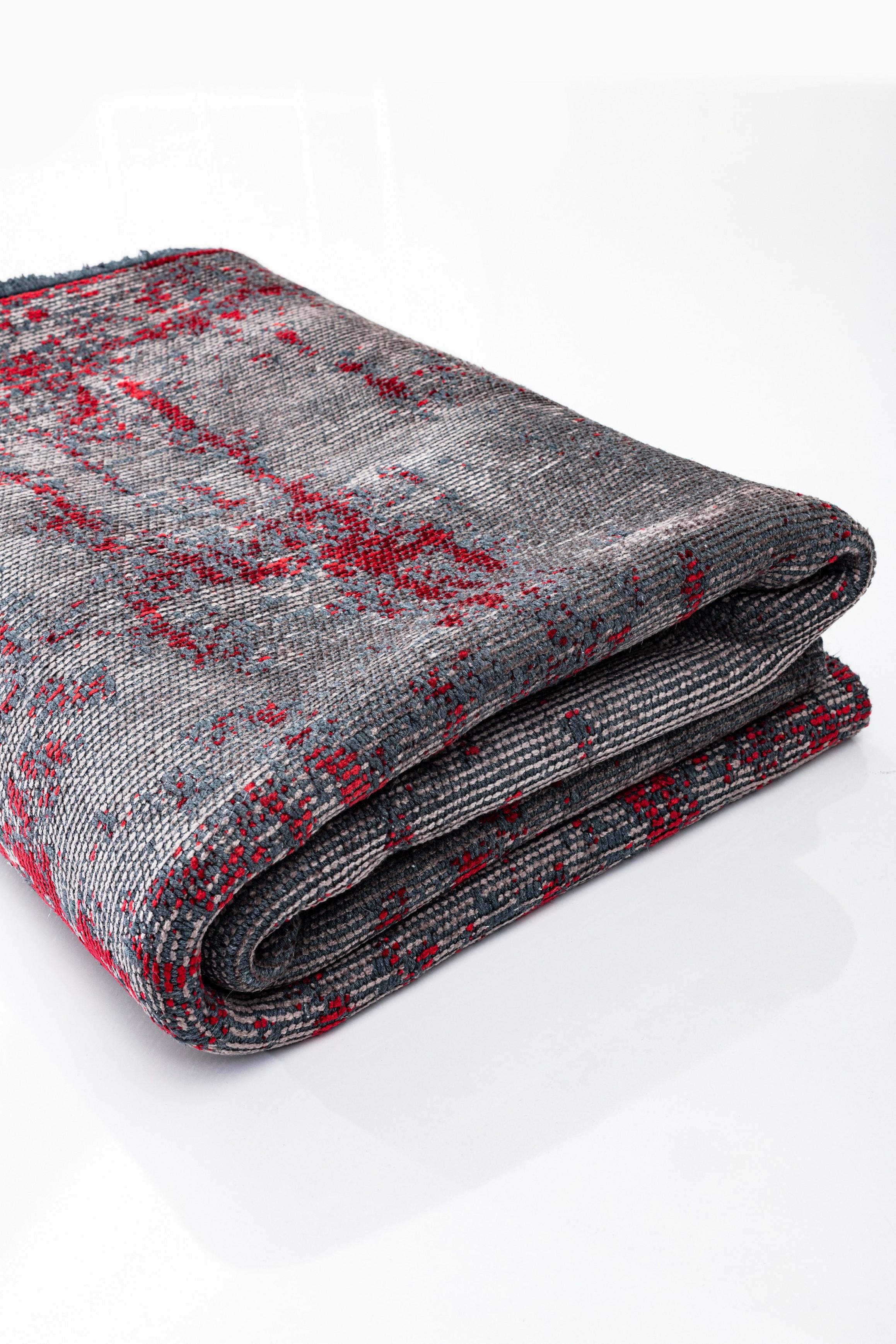 En vente :  (Gris) Tapis de sol Contemporary Damask Luxury Hand-Finished 4