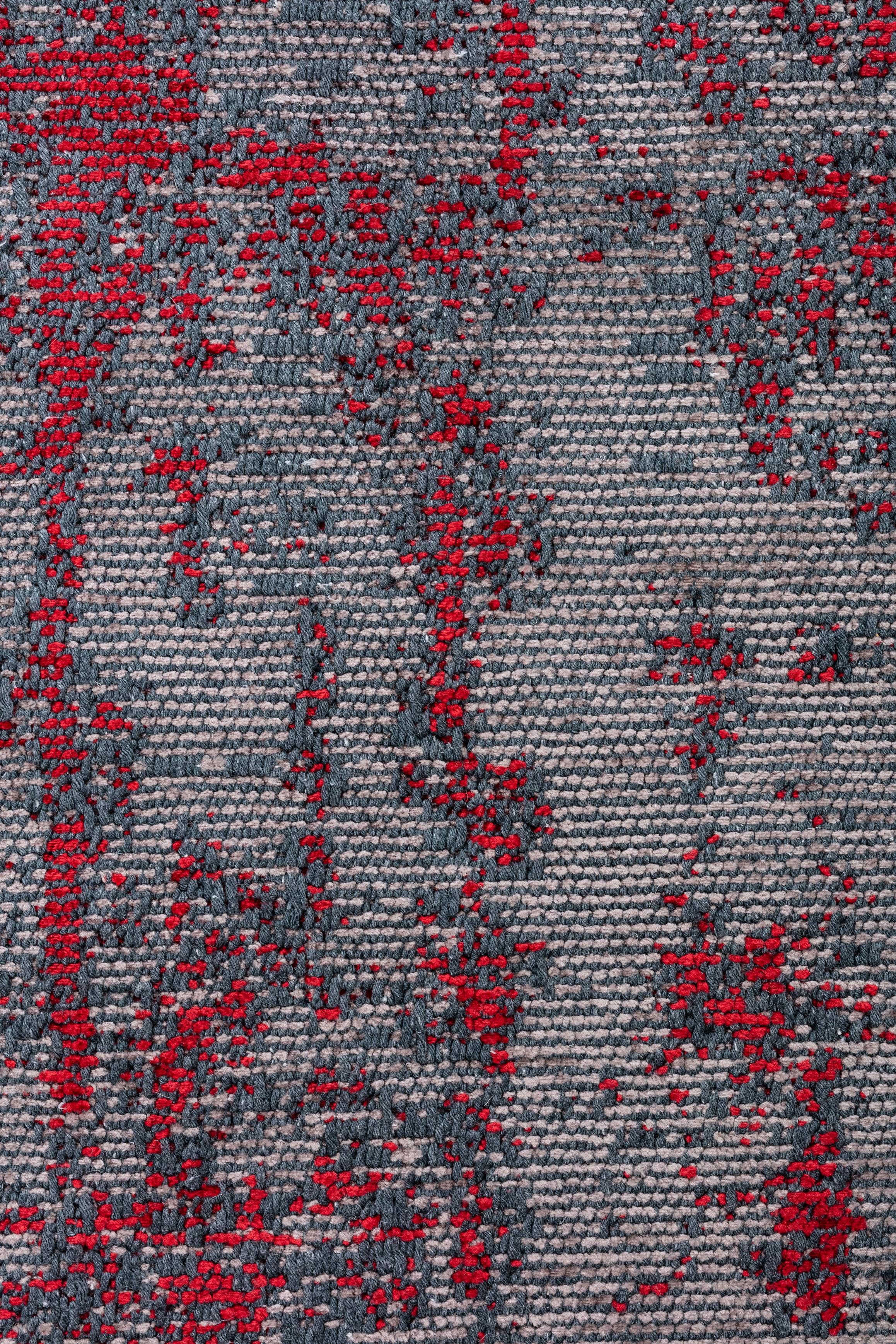 En vente :  (Gris) Tapis de sol Contemporary Damask Luxury Hand-Finished 5