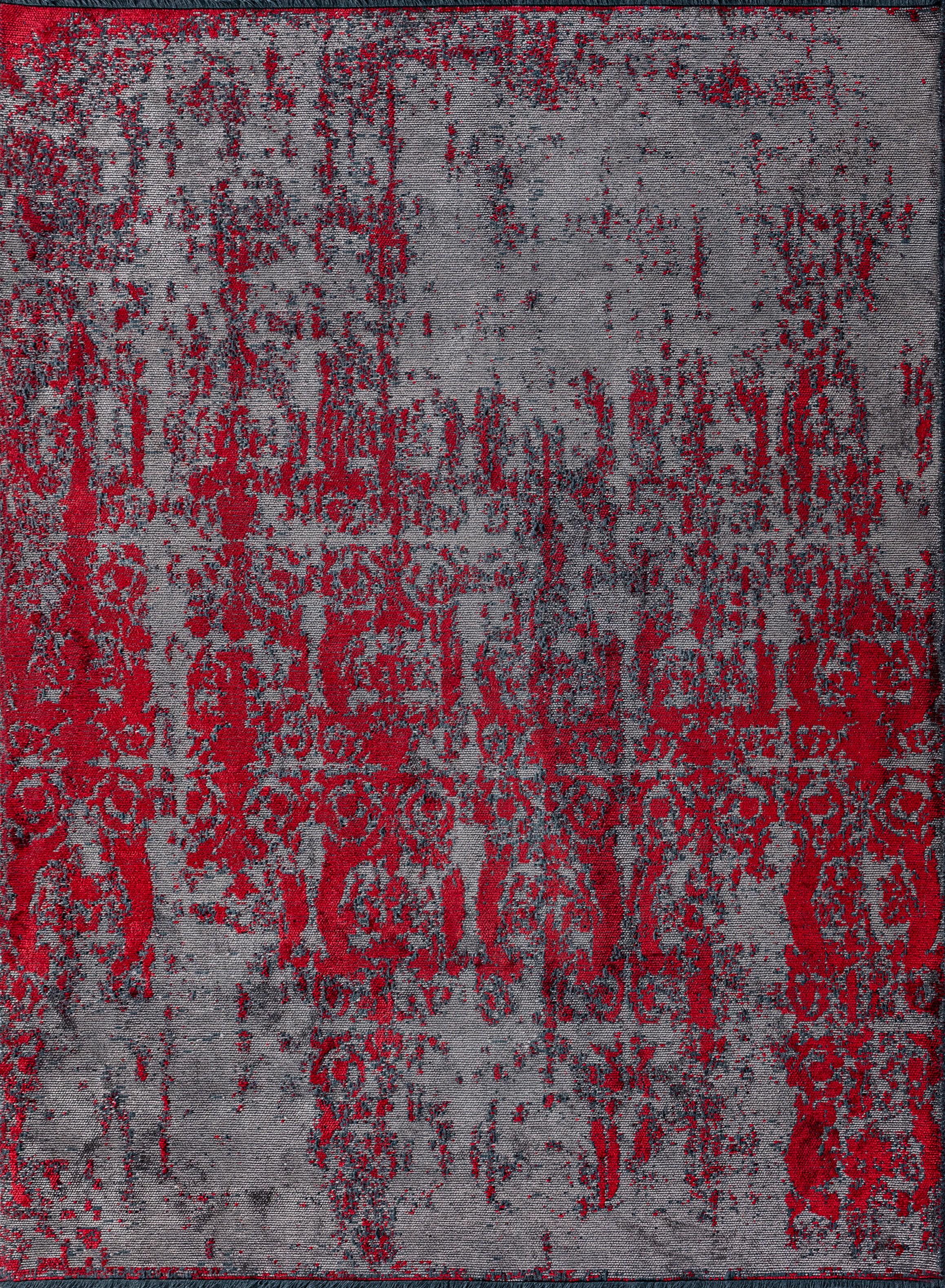 En vente :  (Gris) Tapis de sol Contemporary Damask Luxury Hand-Finished