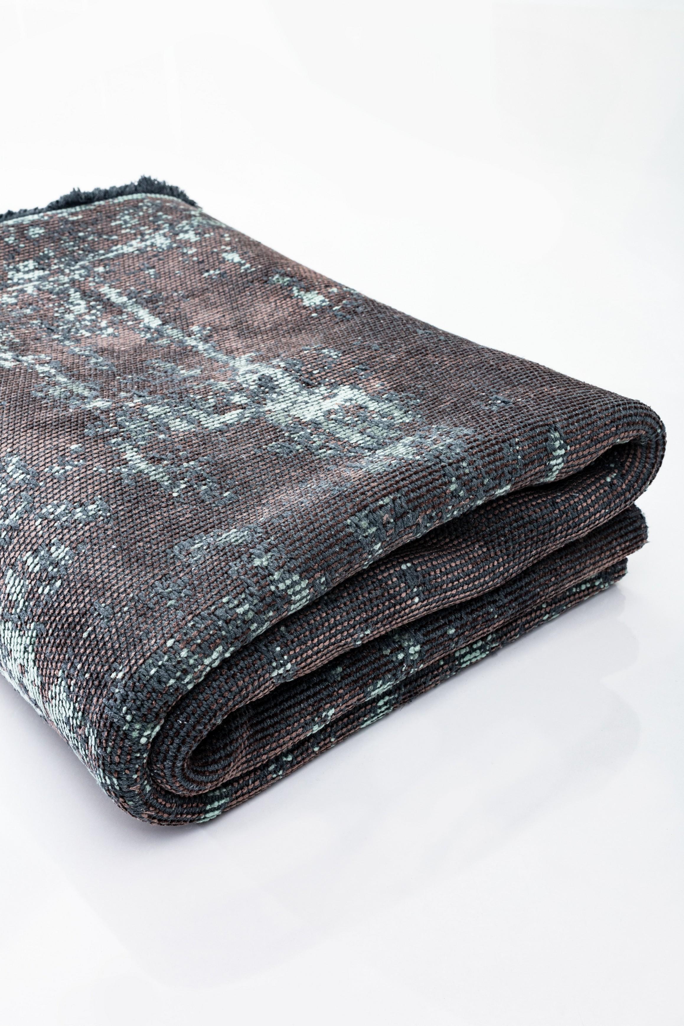 En vente :  (Marron) Tapis de sol Contemporary Damask Luxury Hand-Finished 4
