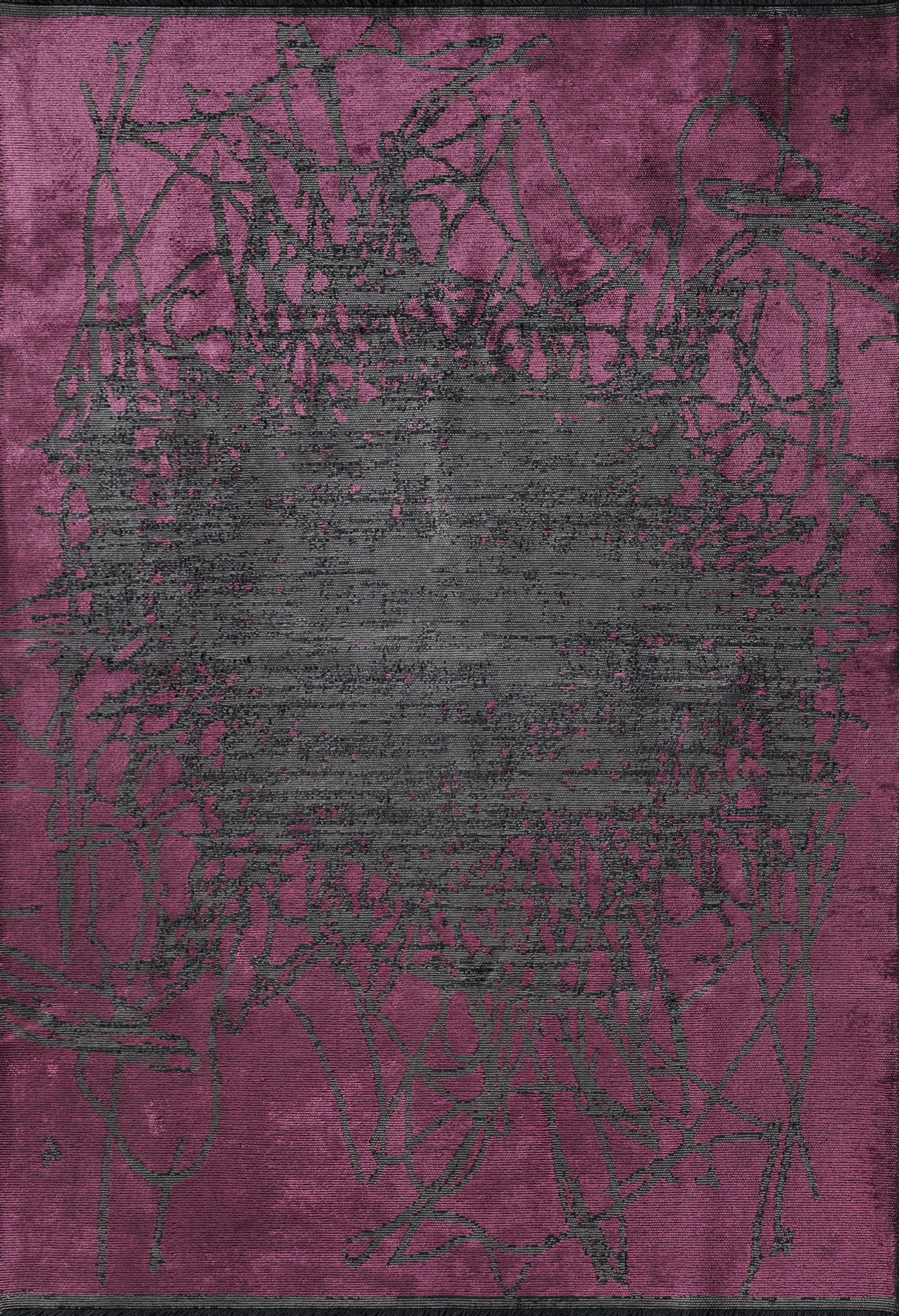 Im Angebot: Moderner abstrakter Luxus-Teppichboden,  (Pink)