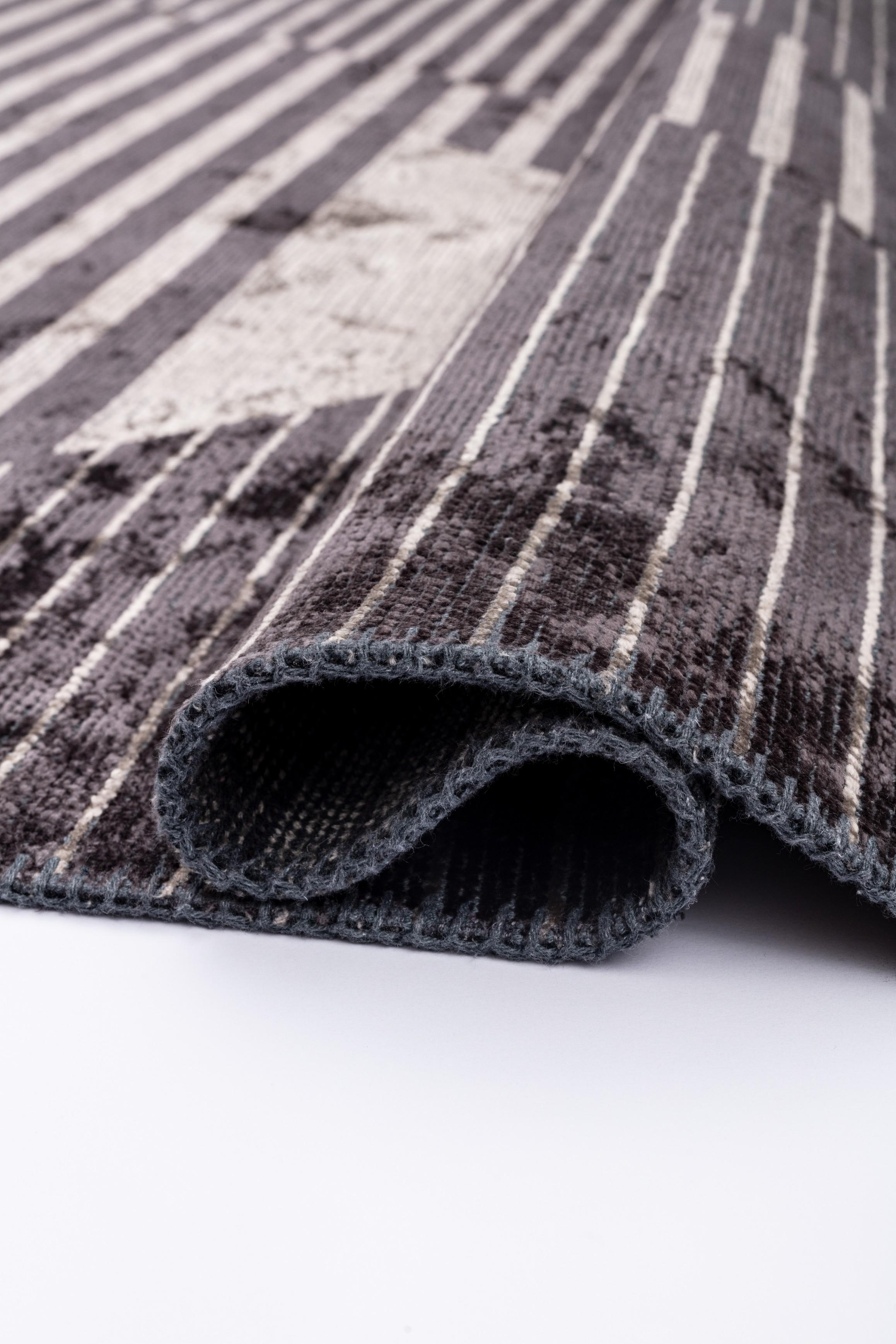 En vente :  (Gris) Tapis de sol contemporain géométrique de luxe 2