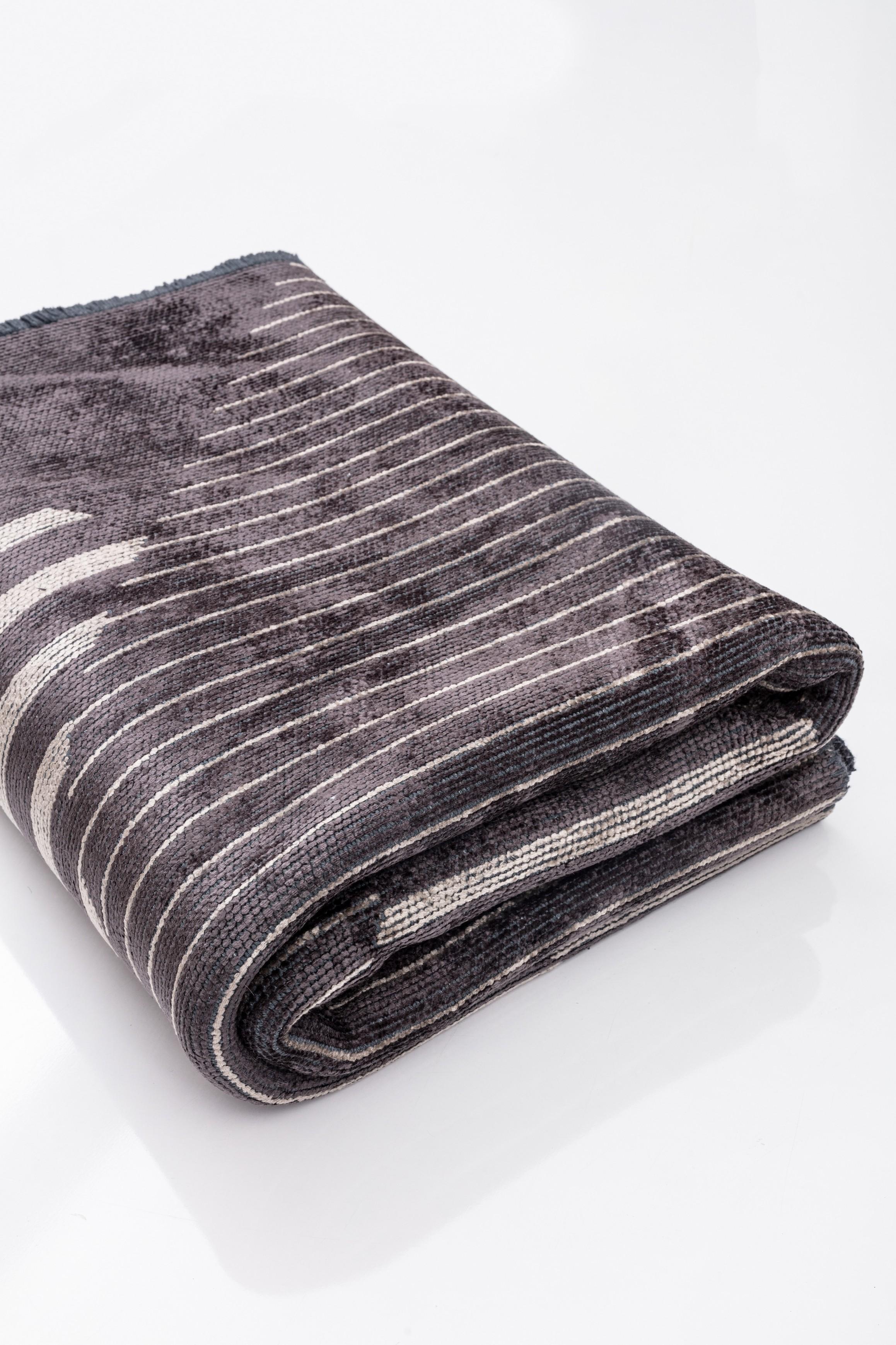 En vente :  (Gris) Tapis de sol contemporain géométrique de luxe 4