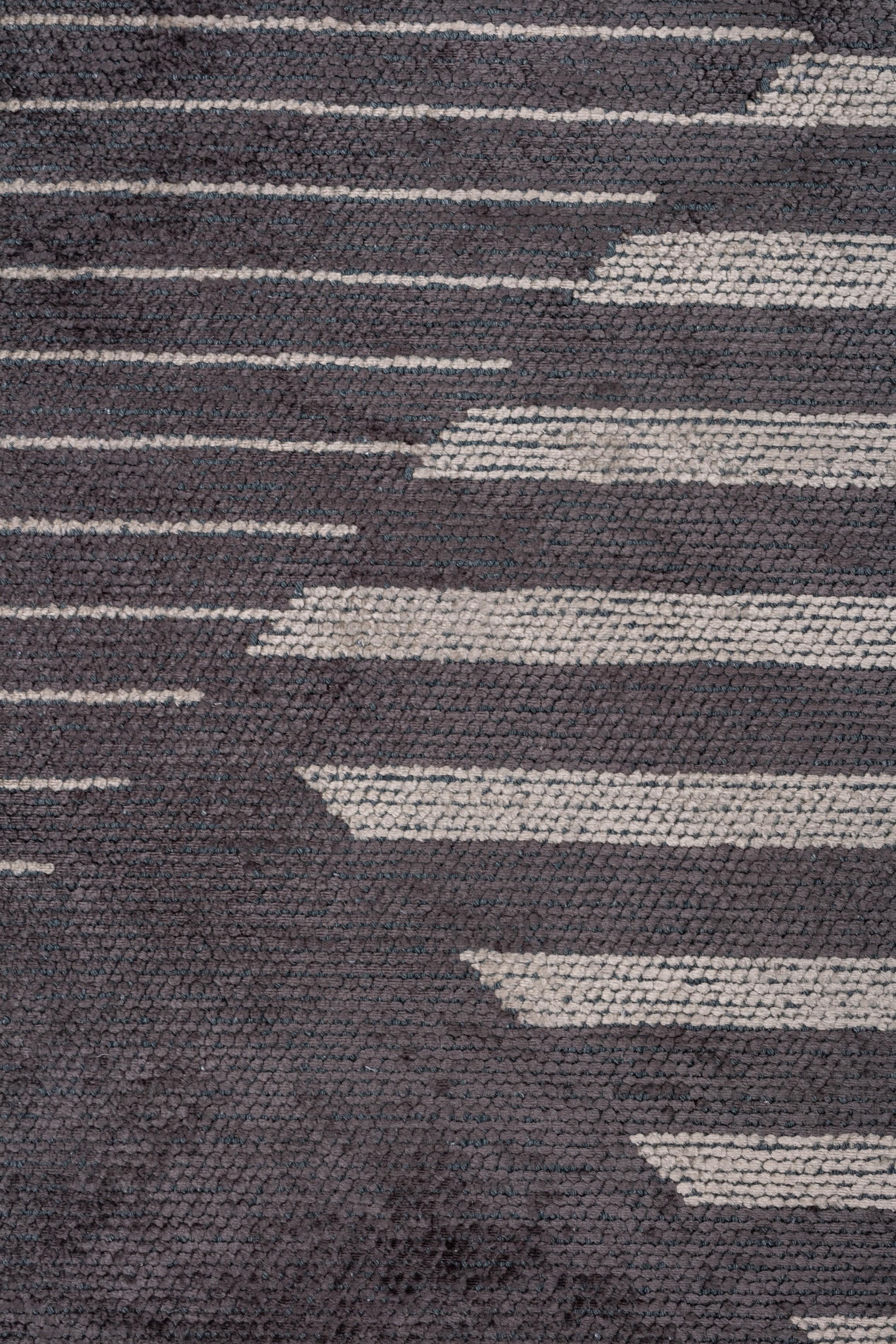 En vente :  (Gris) Tapis de sol contemporain géométrique de luxe 5