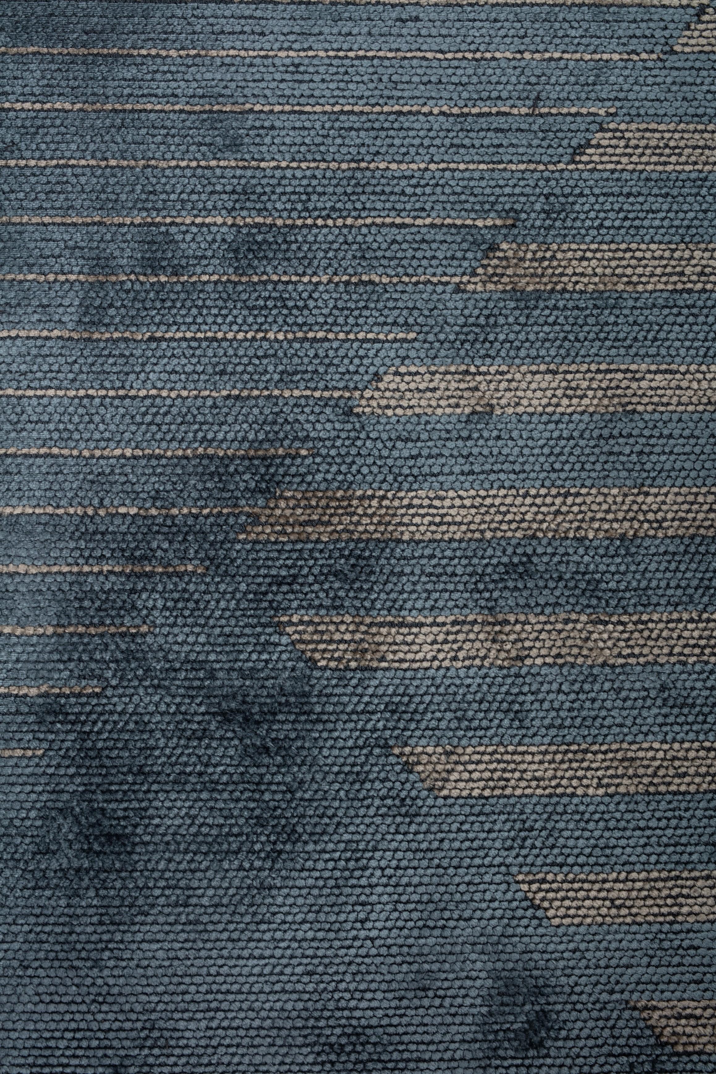 En vente :  (Bleu) Tapis de sol contemporain géométrique de luxe 5