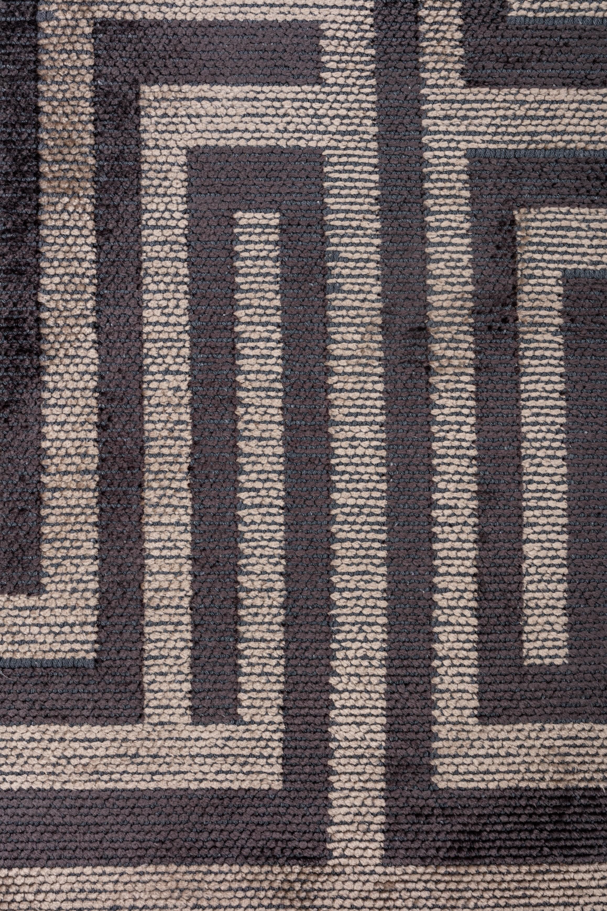 En vente :  (Gris) Tapis de sol contemporain géométrique de luxe 5