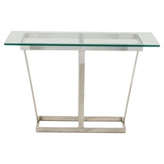 Milo Baughman Console Table, Glass Top with Chrome Frame, Circa 1955