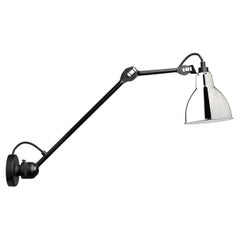 DCW Editions La Lampe Gras N°304 L40 Wall Lamp in Black Arm and Chrome Shade