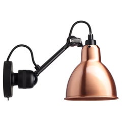 DCW Editions La Lampe Gras N°304 SW Wall Lamp in Black Arm and Copper Shade