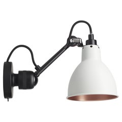 DCW Editions La Lampe Gras N°304 SW Wall Lamp in Black Arm & White Copper Shade