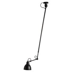 DCW Editions La Lampe Gras N°302 L Pendant Light in Black Arm and Black Shade