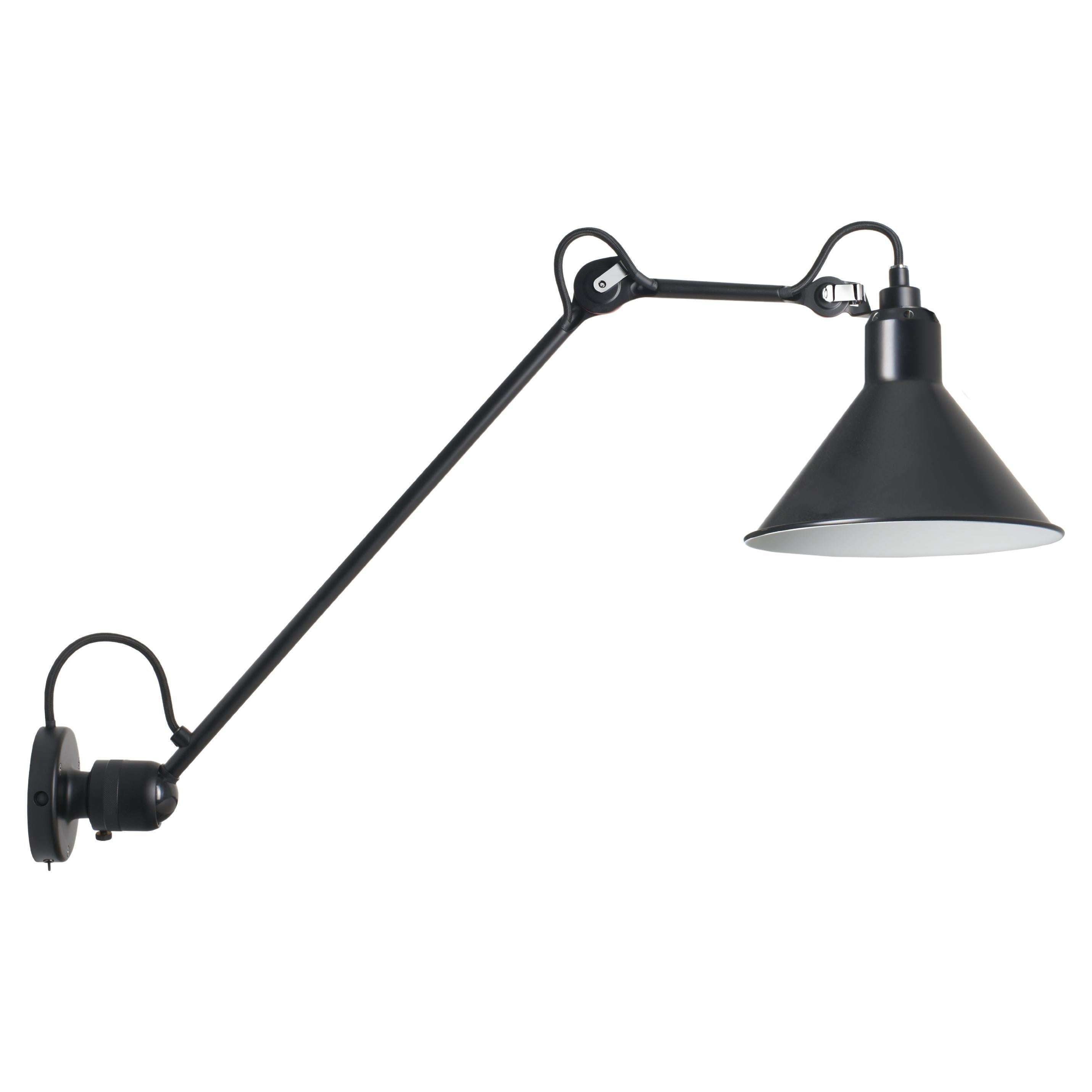DCW Editions La Lampe Gras N°304 L40 SW Conic Wall Lamp in Black Shade For Sale