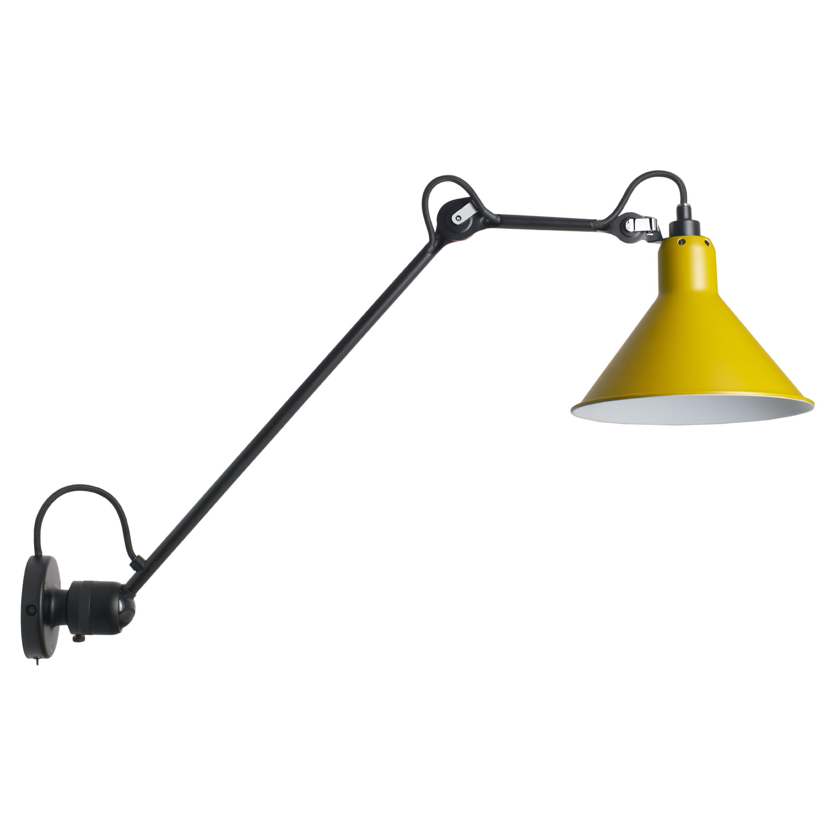 DCW Editions La Lampe Gras N°304 L40 SW Konische Wandleuchte mit gelbem Schirm