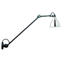 DCW Editions La Lampe Gras N°304 L60 Wall Lamp in Black Arm and Chrome Shade