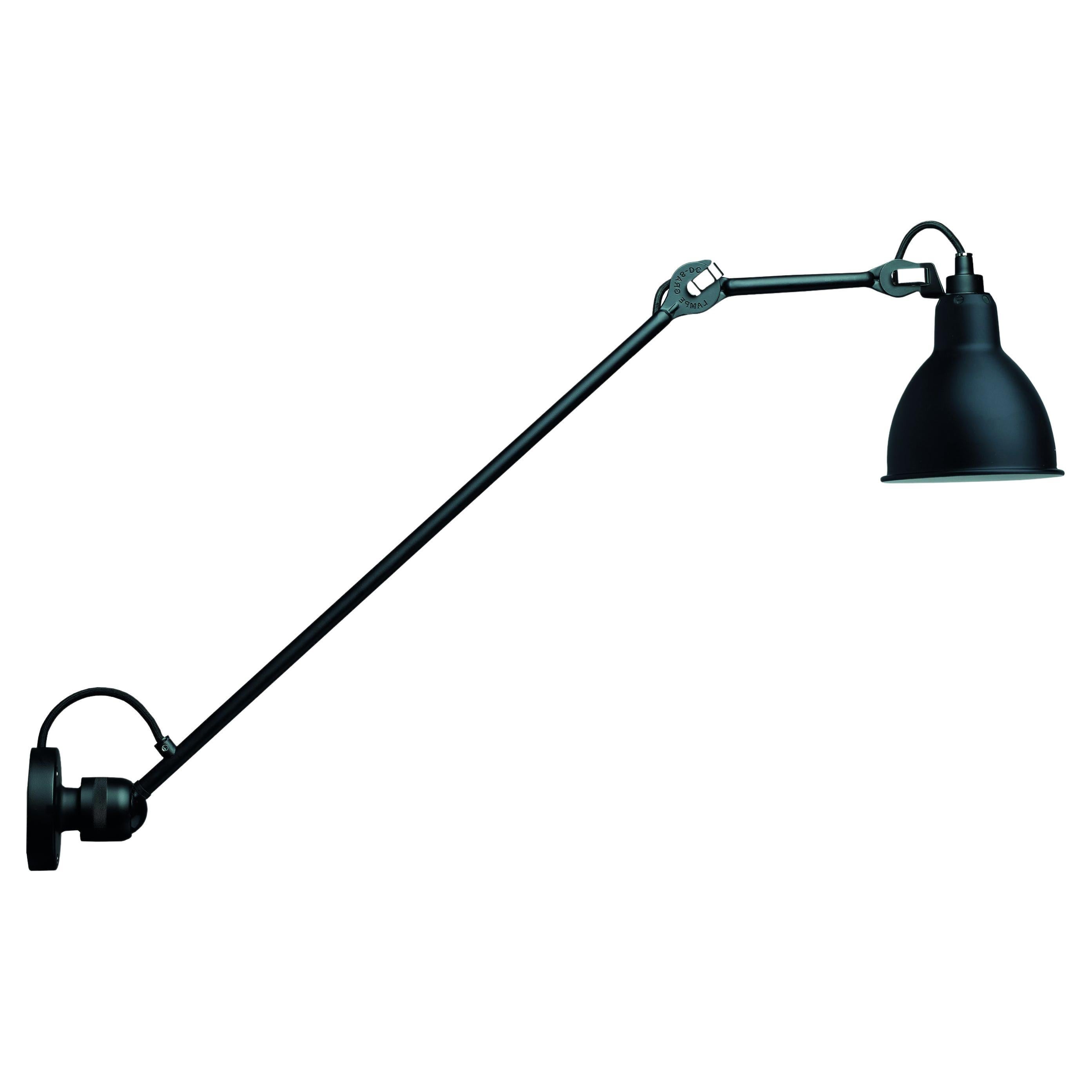 DCW Editions La Lampe Gras N°304 L60 Wall Lamp in Black Arm and Black Shade For Sale