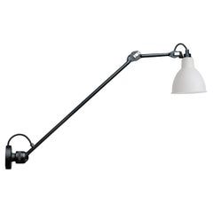 DCW Editions La Lampe Gras N°304 L60 Wall Lamp in Black Arm &Frosted Glass Shade