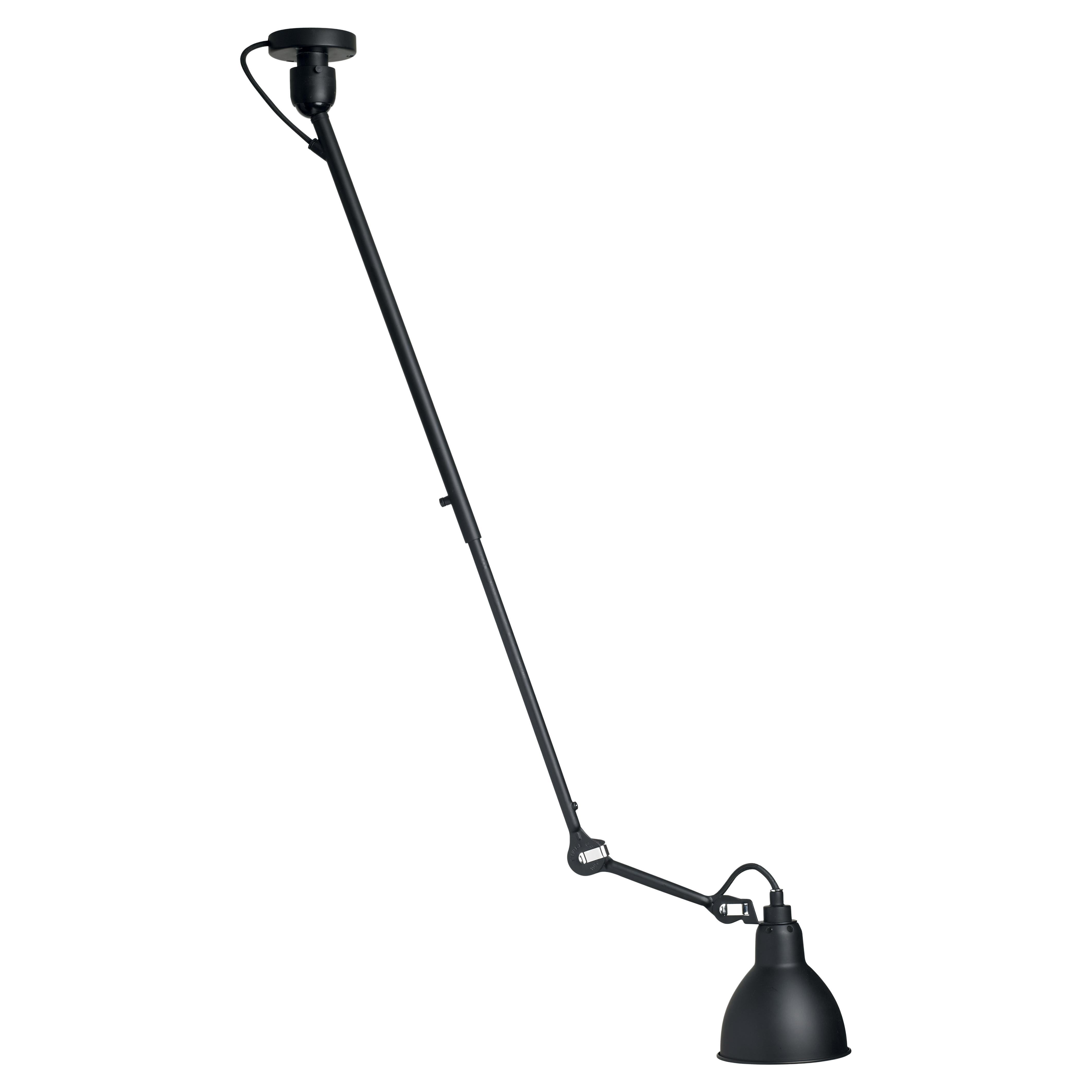 DCW Editions La Lampe Gras N°302 Pendant Light in Black Arm and Black Shade For Sale