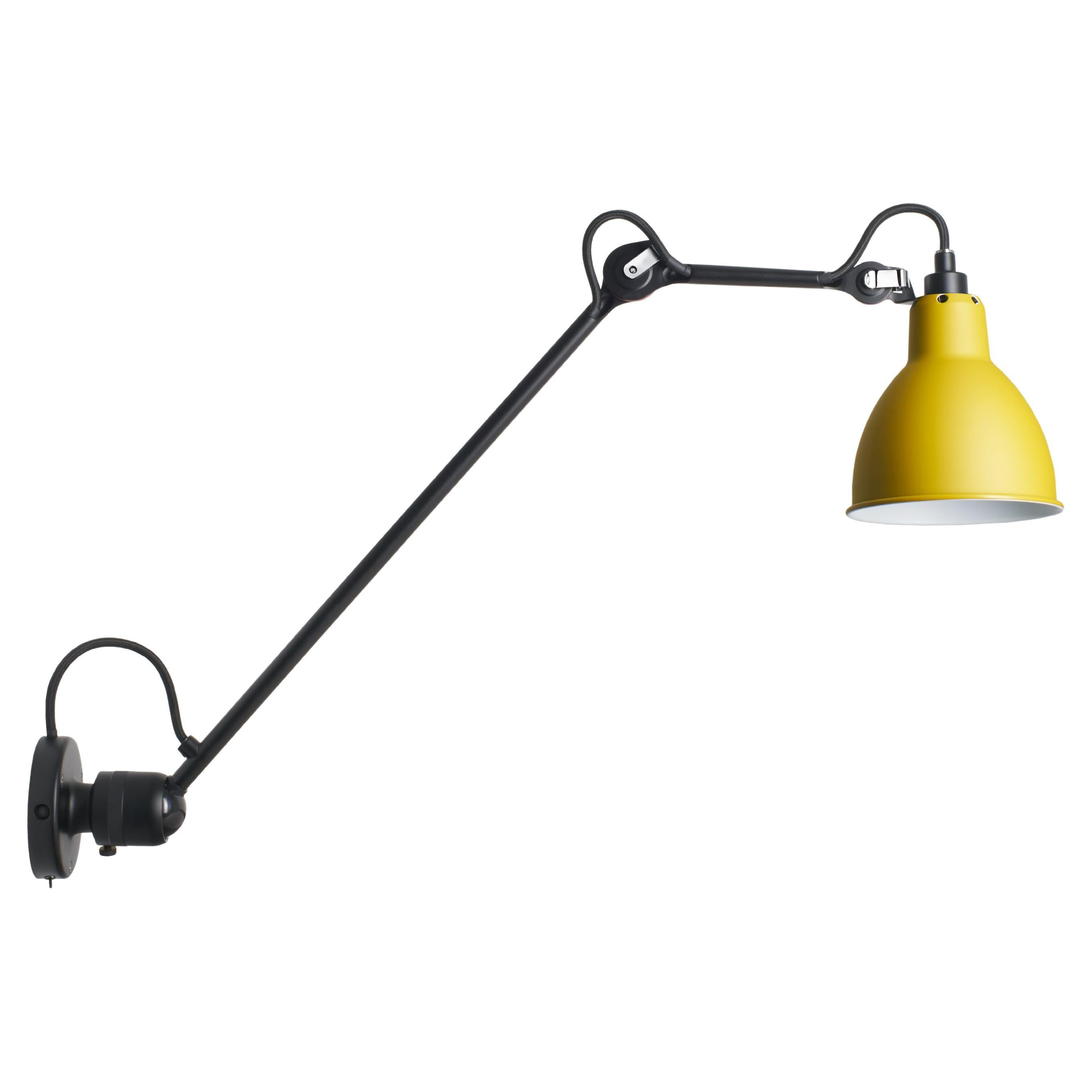 DCW Editions La Lampe Gras N°304 L40 SW Runde Wandlampe mit gelbem Schirm