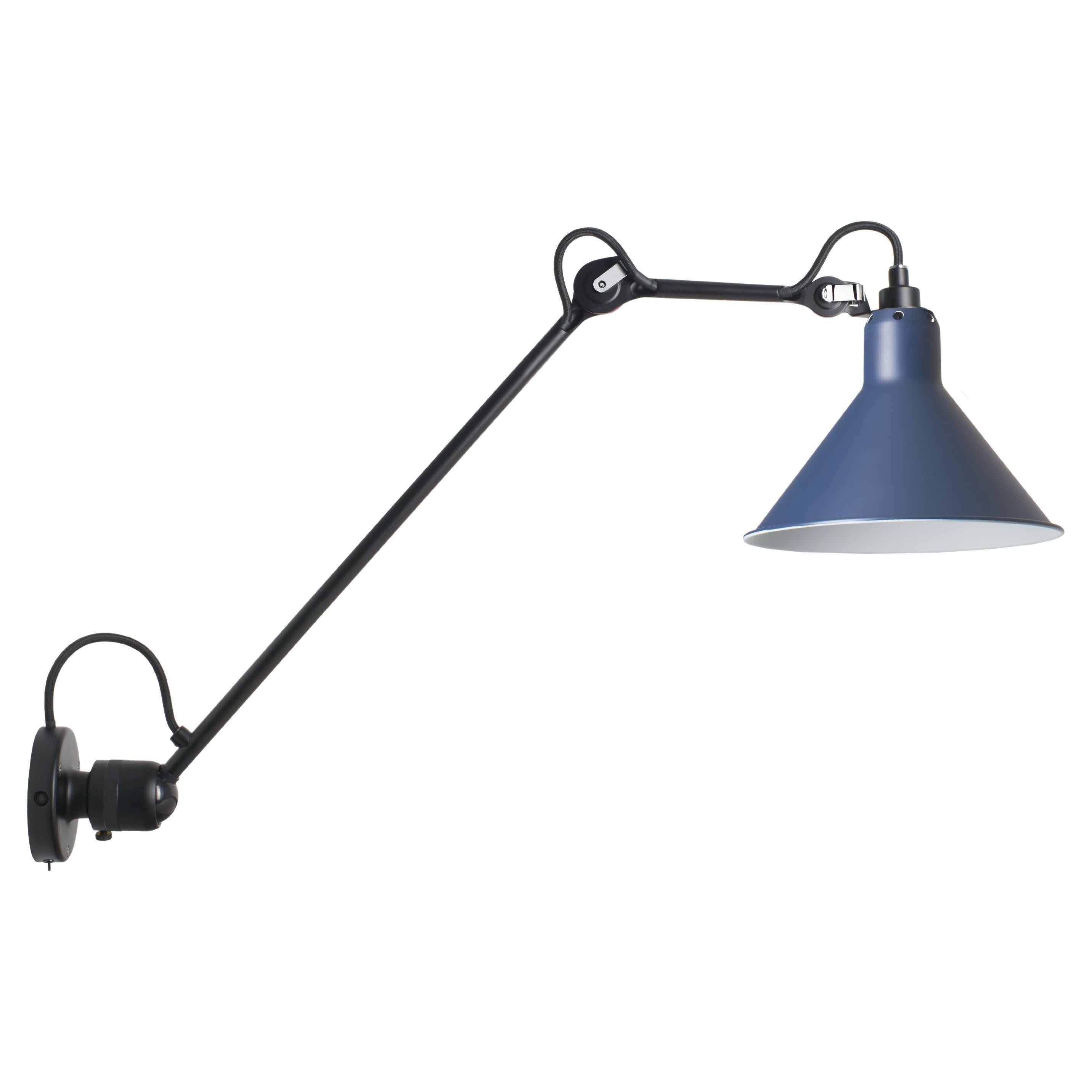 DCW Editions La Lampe Gras N°304 L40 SW Conic Wall Lamp in Blue Shade