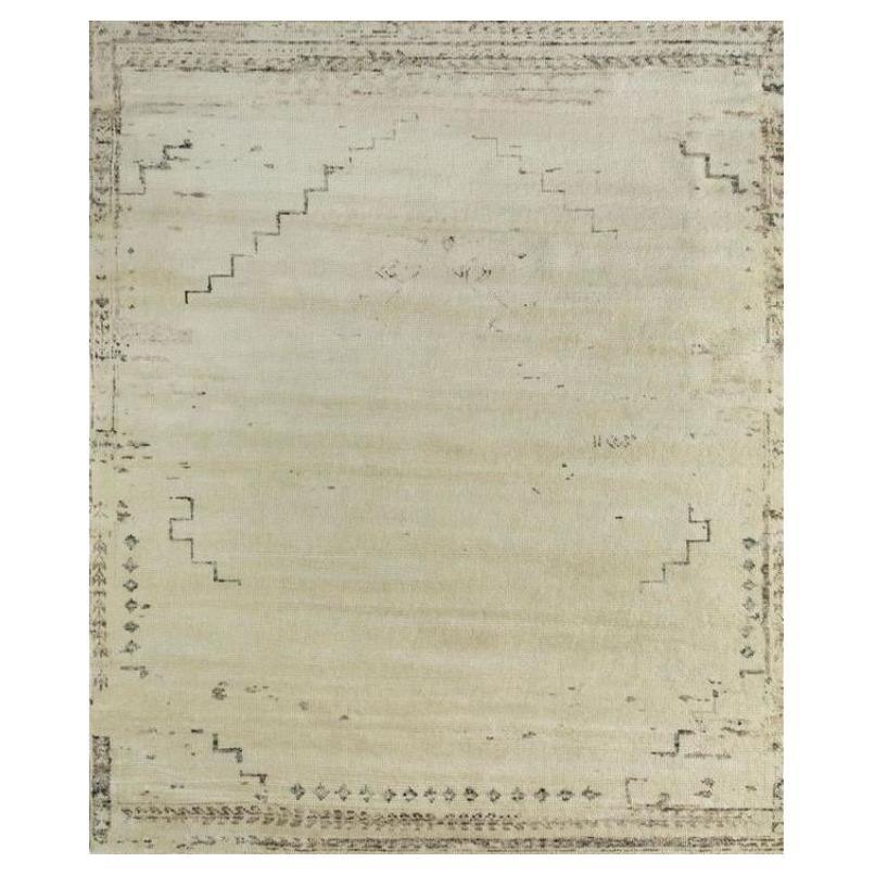 Jaipur Rugs 10X14 Füße handgeknüpfter Teppich Wolle Elfenbein Moderner Marokkanischer Teppich