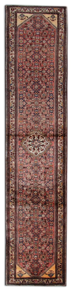 Tapis Farahan vintage, tapis traditionnel à médaillons géométriques