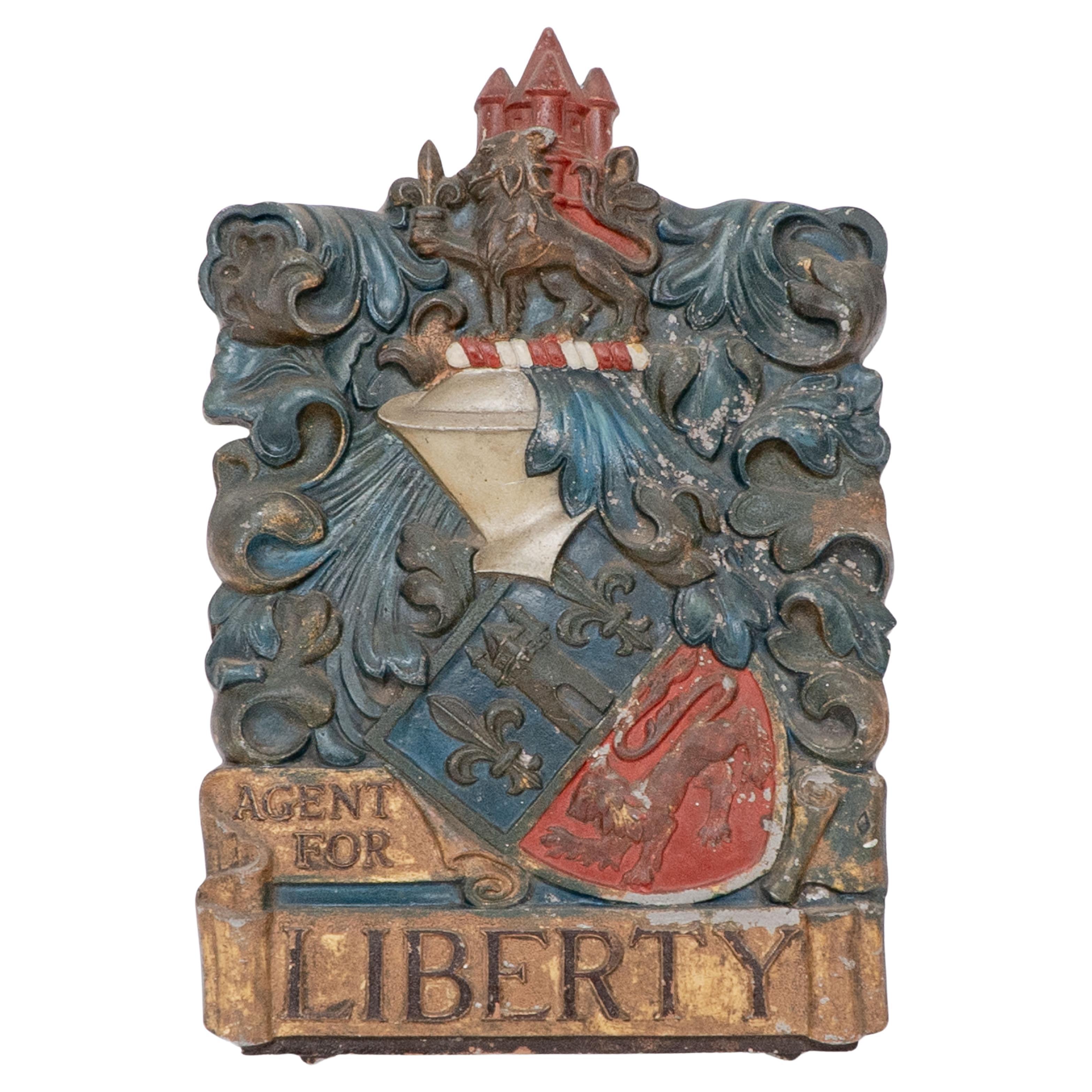 Liberty & Co Regent St London Une enseigne d'atelier en aluminium originale Agent for Liberty en vente