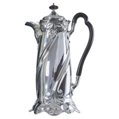 Antique Art Nouveau sterling silver coffee pot