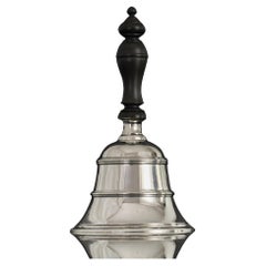 Antique sterling silver table bell with hardwood handle