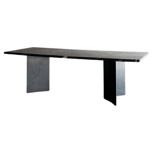 Parker Dining Table in Nero Marquina Marble by Croft House
