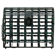 Mid-Century American Iron Wine Rack, Treasure Chest Design, Circa 1955