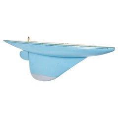 Mid-Century Albatross Yacht Hull Model, Blue Wood, London, 1950s