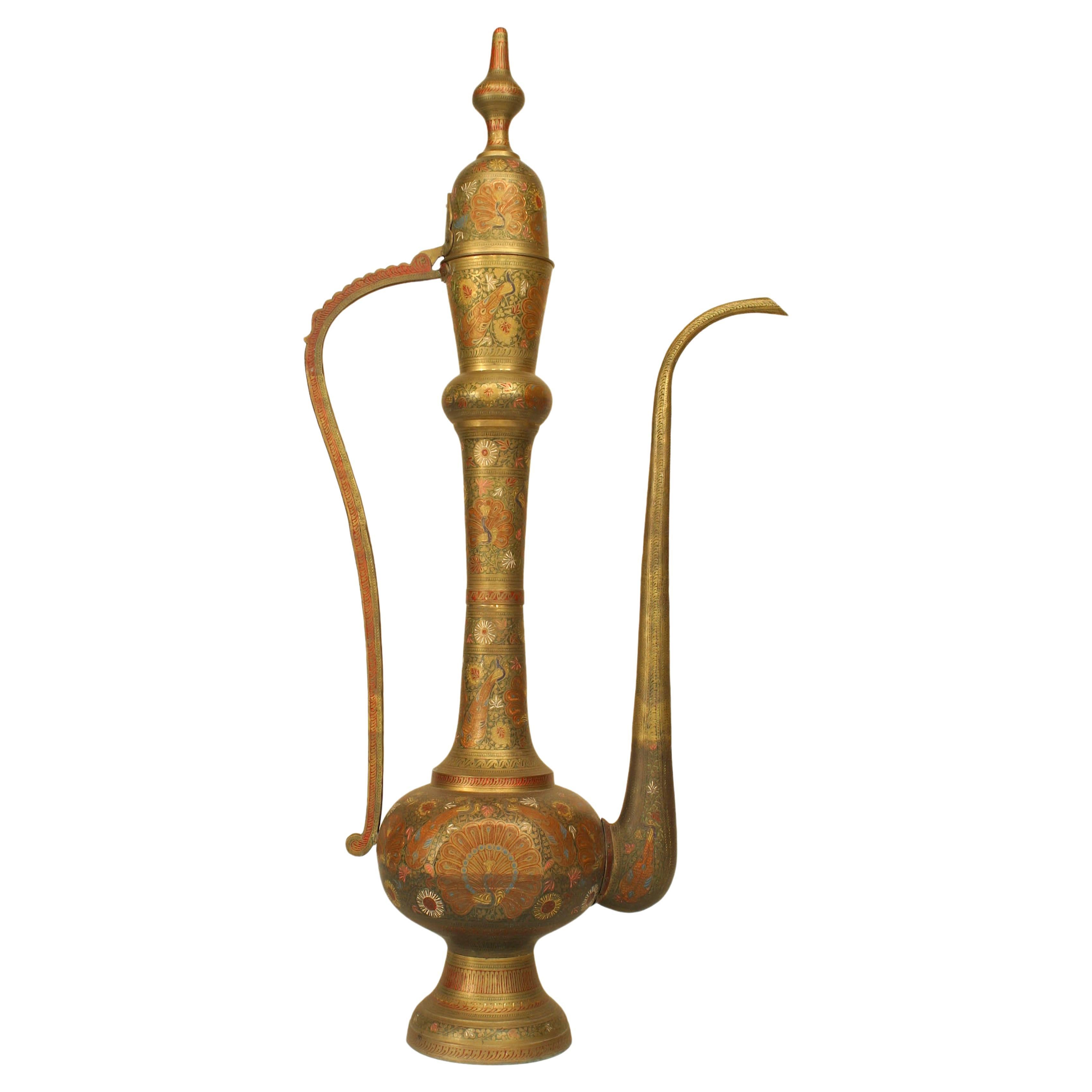 Moorish Style Brass Ewer For Sale