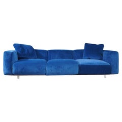Daytona by Giuseppe Bavuso for Alivar Blue Velvet Sofa