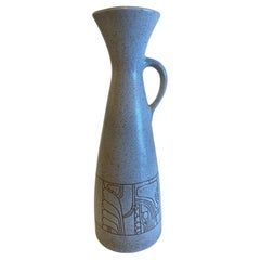 Israeli Mid-Century Lapid Sgraffito Glazed Ceramic Pitcher
