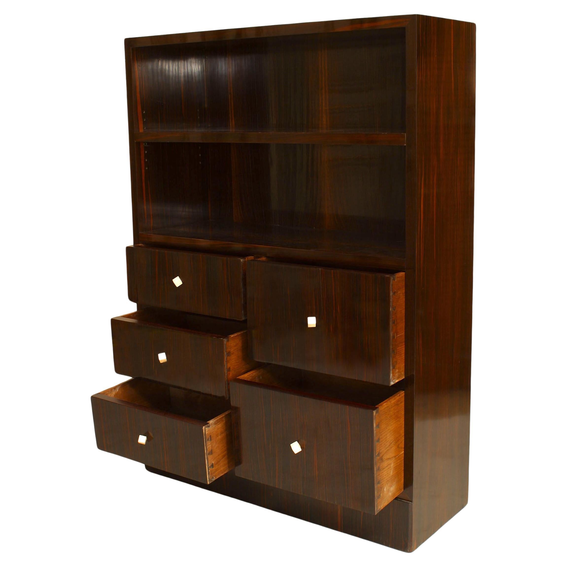 French Art Deco Calamander Bookcase
