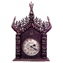 Burmese Rosewood Grandfather Clock