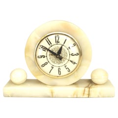 American Art Deco Onyx Table Clock