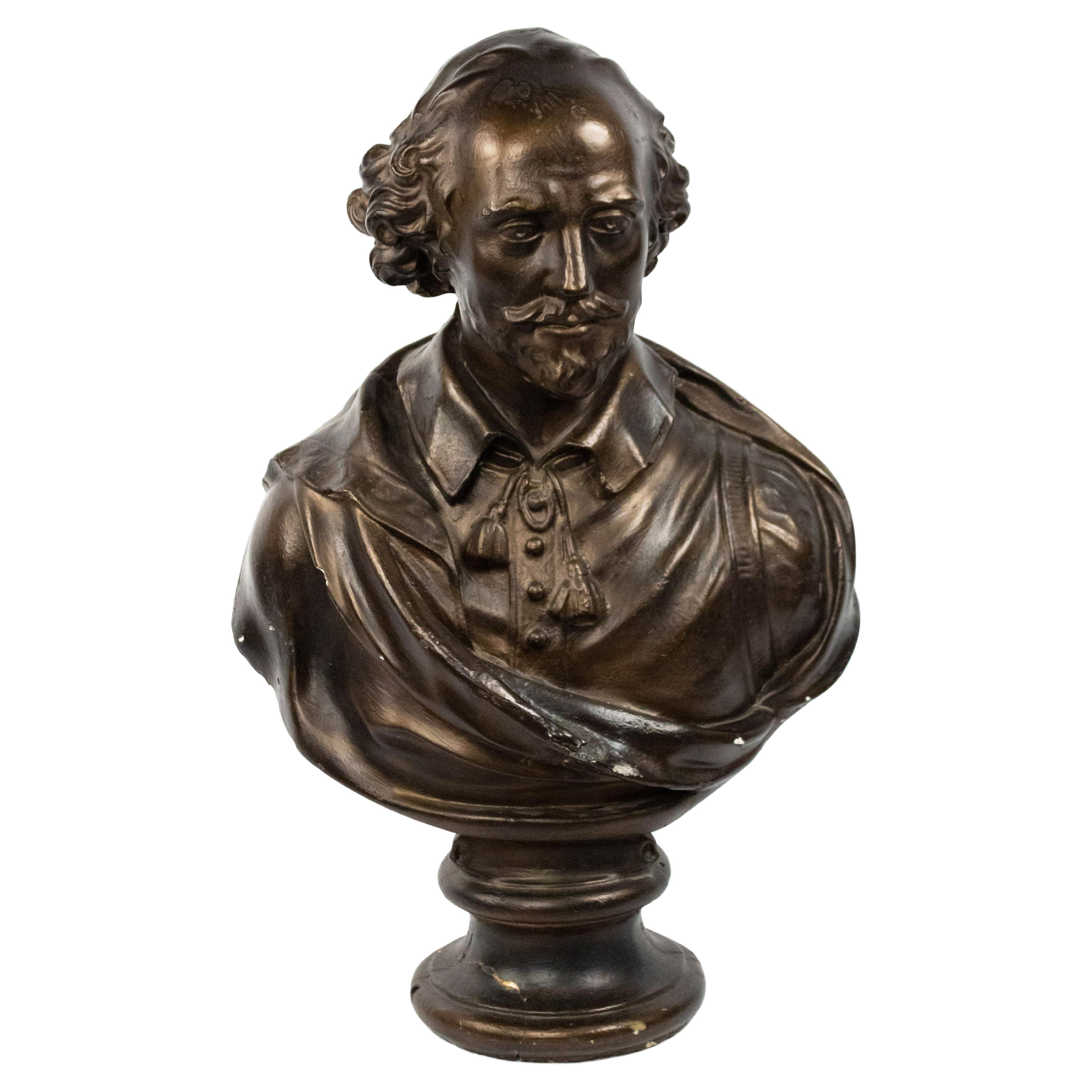 English Plaster Shakespeare Bust For Sale