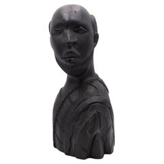 African Iron Wood Man Bust