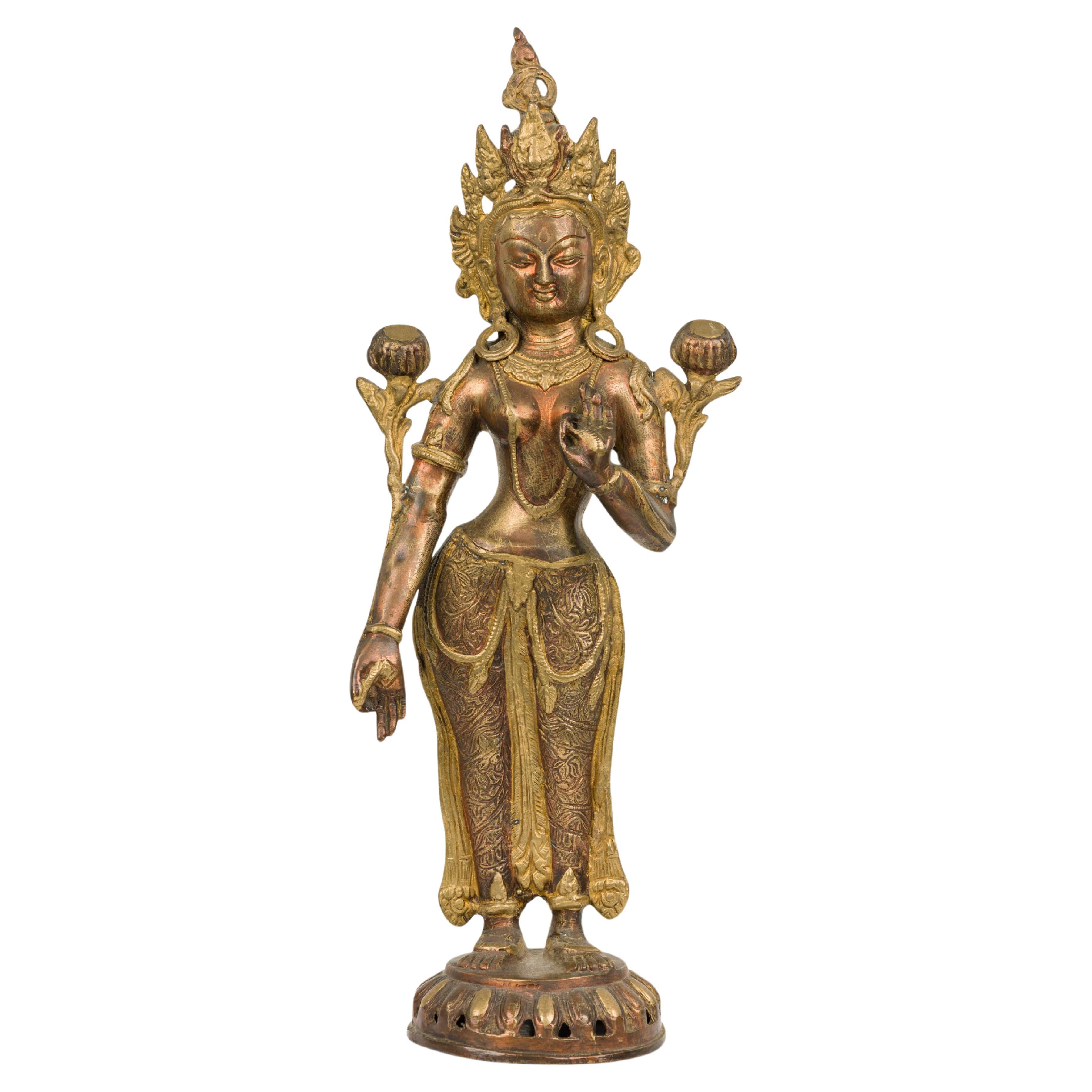 Indian Style Hindu Goddess Bronze Statue
